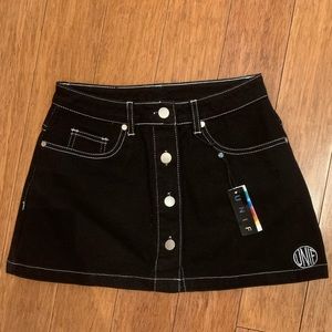UNIF L8er Black Denim Mini Skirt - NWT